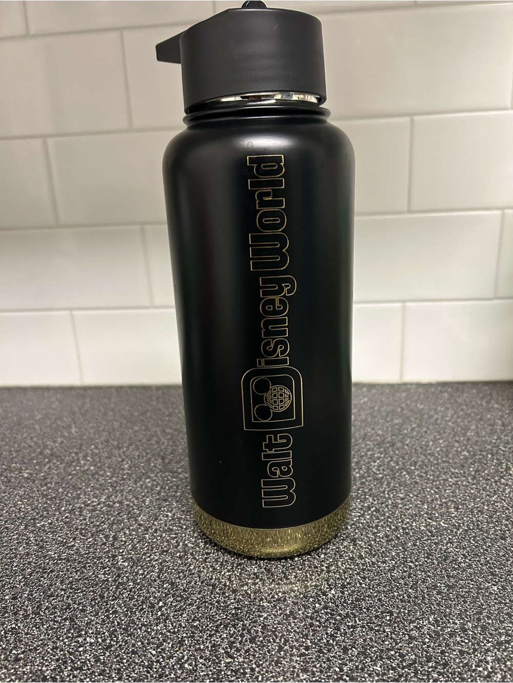 Disney Black and Gold Castle Stainless Water Bottle - Picture 2 of 5
